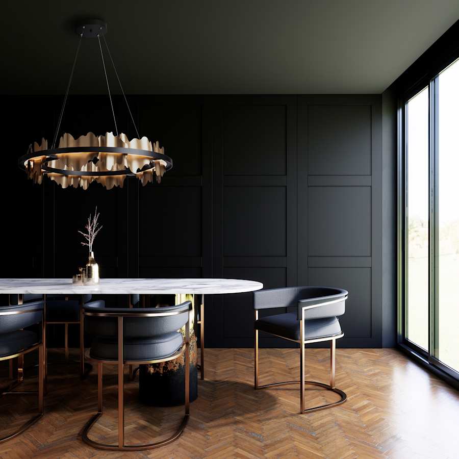 Hubbardton Forge Hildene 38" Wide LED Abstract Ring Chandelier