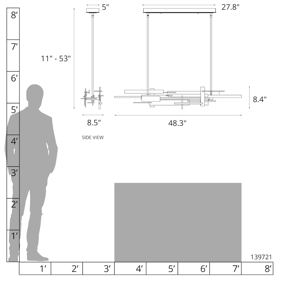 Hubbardton Forge Planar 48" Wide Linear Pendant