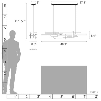 Hubbardton Forge Planar 48" Wide Linear Pendant