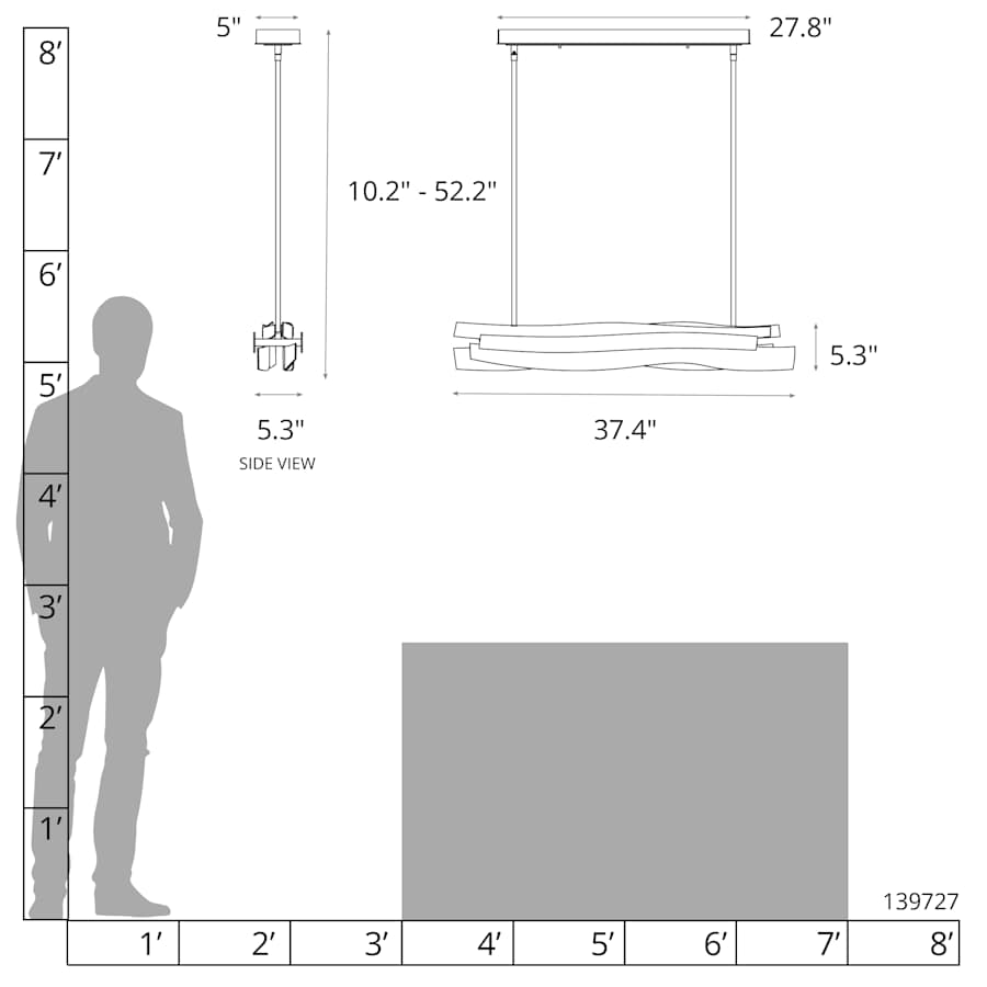 Hubbardton Forge Landscape 37" Wide Linear Pendant