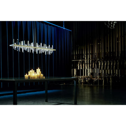 Hubbardton Forge Solitude 52" Wide LED Crystal Linear Chandelier