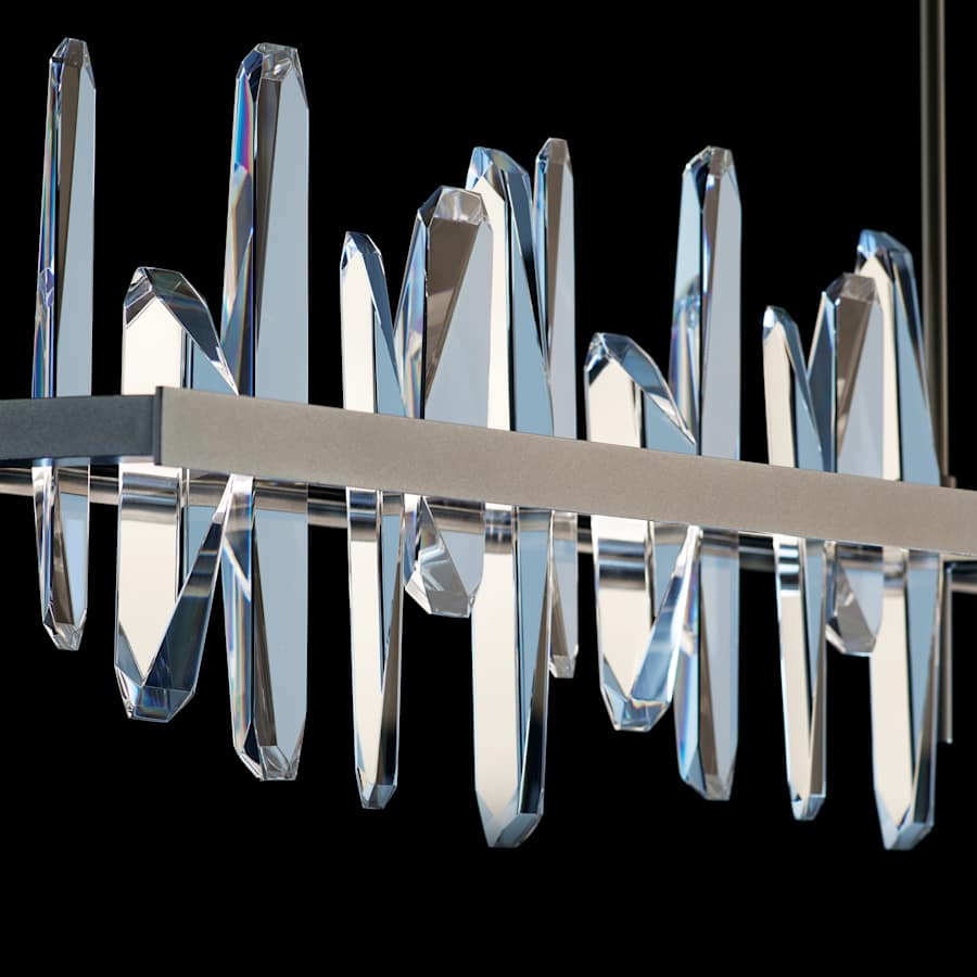 Hubbardton Forge Solitude 52" Wide LED Crystal Linear Chandelier