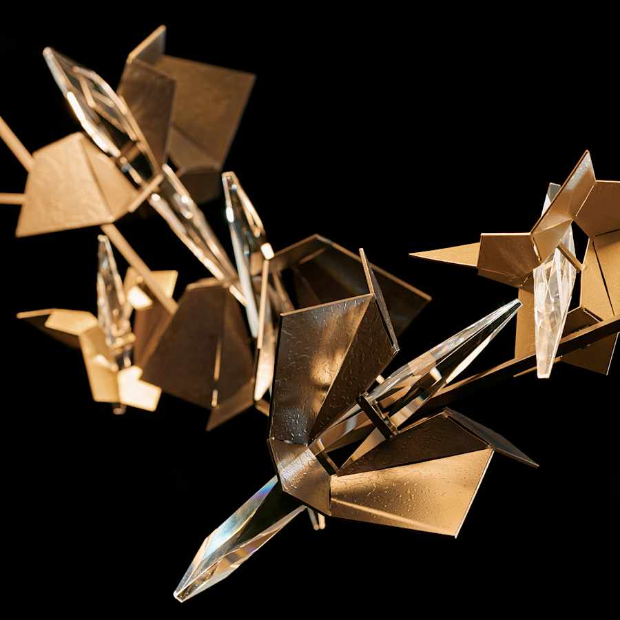 Hubbardton Forge Belladonna 50" Wide LED Crystal Abstract Chandelier