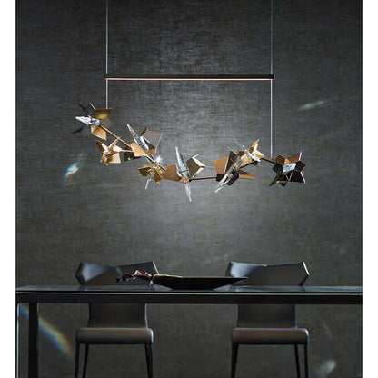 Hubbardton Forge Belladonna 50" Wide LED Crystal Abstract Chandelier