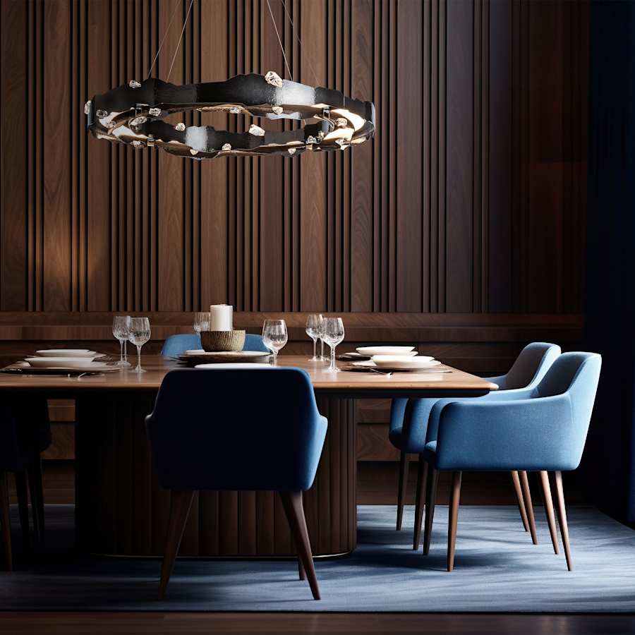 Hubbardton Forge Trove 39" Wide LED Multi Light Pendant