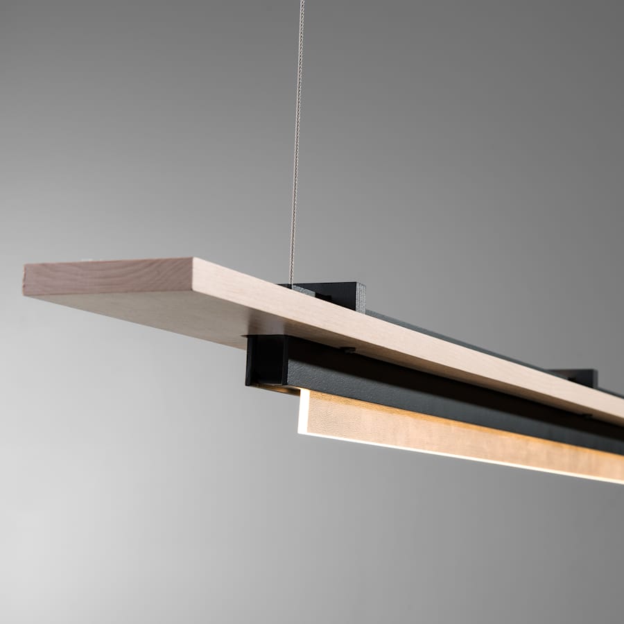 Hubbardton Forge Plank 48" Wide LED Wood Linear Pendant