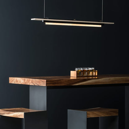 Hubbardton Forge Plank 48" Wide LED Wood Linear Pendant