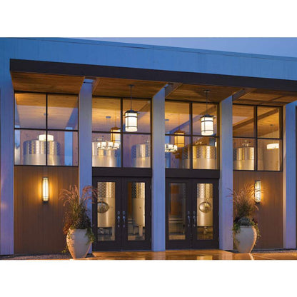 Hubbardton Forge Banded 14" Wide Semi-Flush Outdoor Pendant
