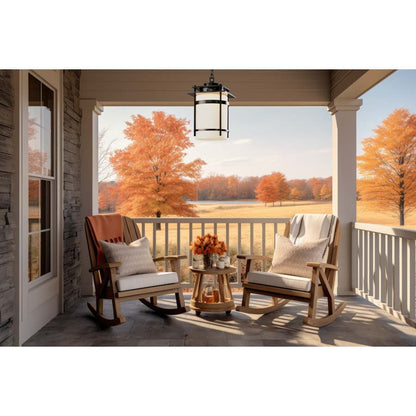 Hubbardton Forge Banded 14" Wide Semi-Flush Outdoor Pendant