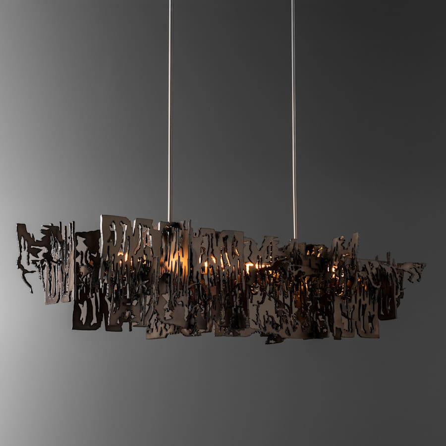 Hubbardton Forge Brutus 4 Light 14" Wide Abstract Linear Pendant