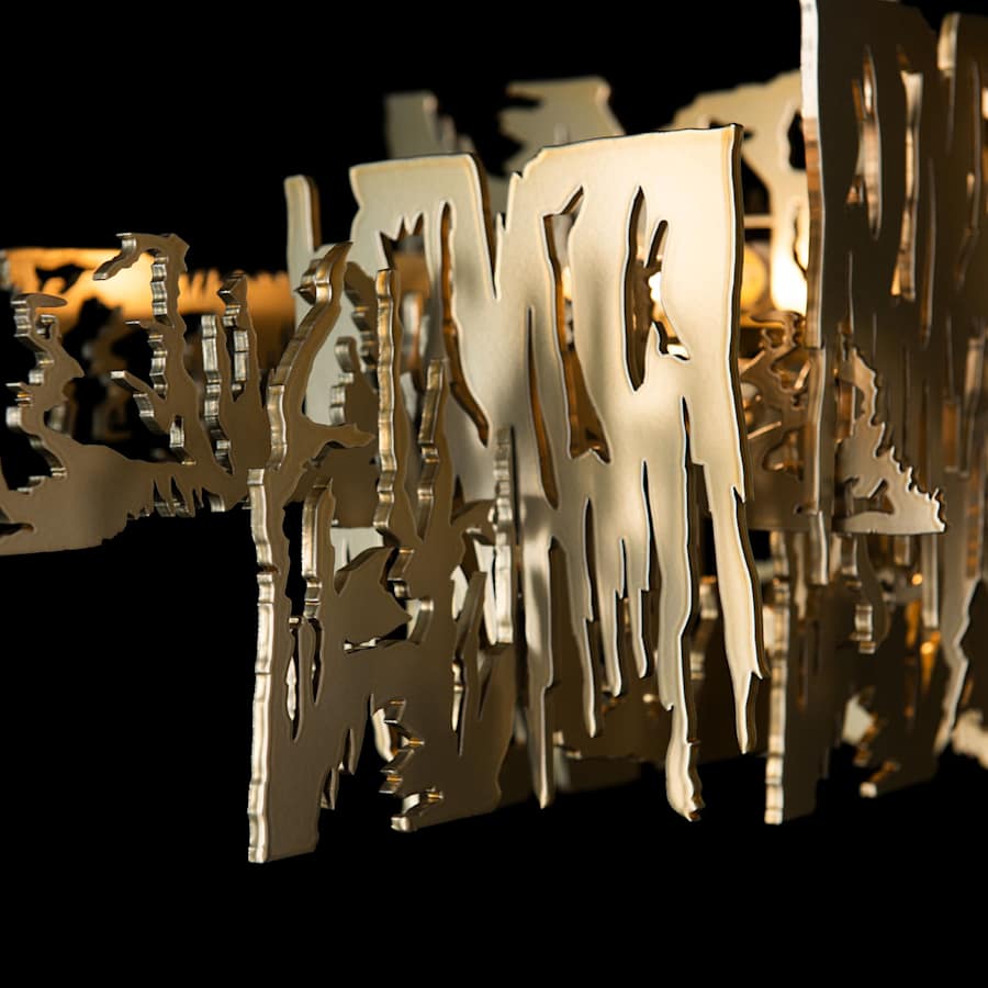 Hubbardton Forge Brutus 6 Light 63" Wide Linear Pendant