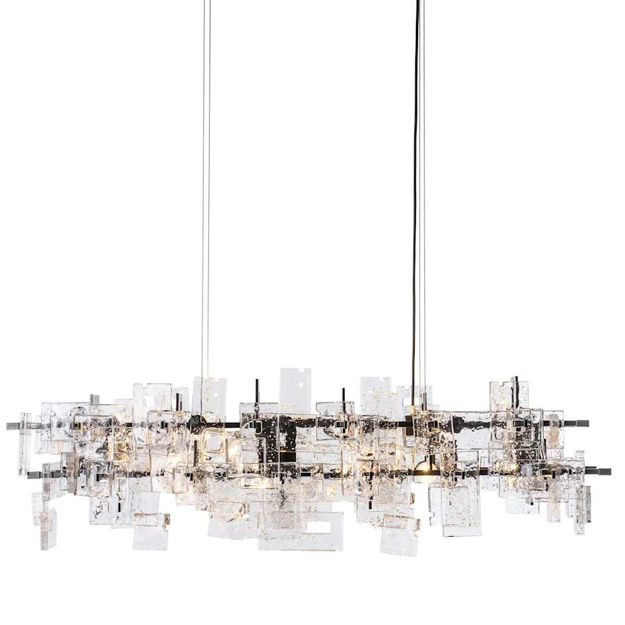 Hubbardton Forge Fusion 10 Light 53" Wide Abstract Linear Pendant