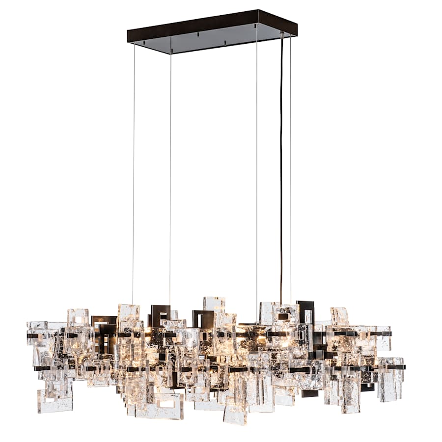 Hubbardton Forge Fusion 10 Light 53" Wide Abstract Linear Pendant