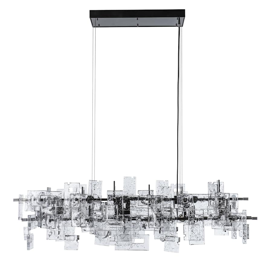 Hubbardton Forge Fusion 10 Light 53" Wide Abstract Linear Pendant