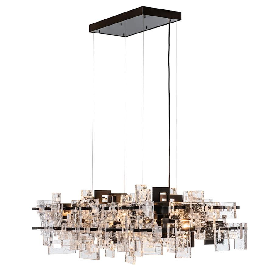 Hubbardton Forge Fusion 10 Light 53" Wide Abstract Linear Pendant