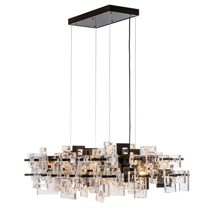 Hubbardton Forge Fusion 10 Light 53" Wide Abstract Linear Pendant