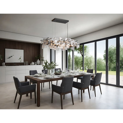 Hubbardton Forge Fusion 10 Light 53" Wide Abstract Linear Pendant