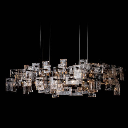 Hubbardton Forge Fusion 10 Light 53" Wide Abstract Linear Pendant