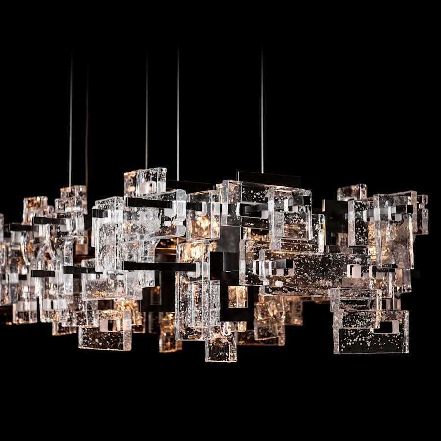 Hubbardton Forge Fusion 10 Light 53" Wide Abstract Linear Pendant