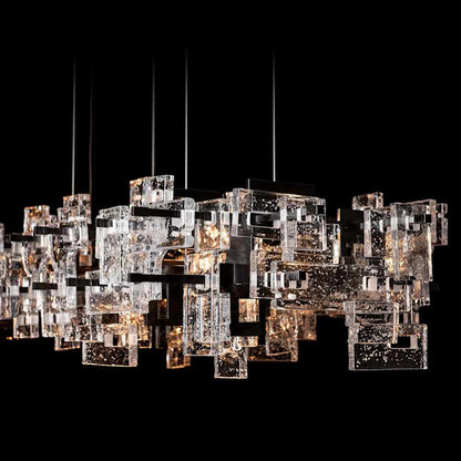 Hubbardton Forge Fusion 10 Light 53" Wide Abstract Linear Pendant