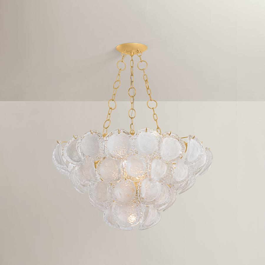 Hudson Valley Lighting Cedar Hill 9 Light 39" Wide Waterfall Chandelier with Piastre Glass Shades