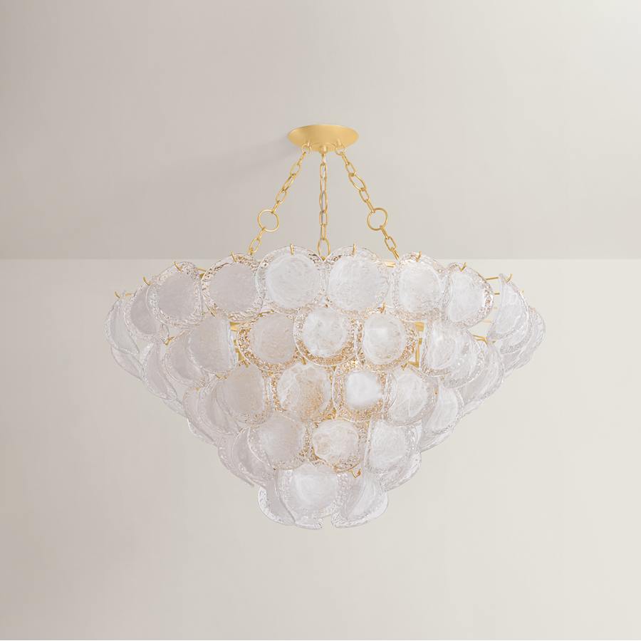Hudson Valley Lighting Cedar Hill 17 Light 47" Wide Waterfall Chandelier with Piastre Glass Shades