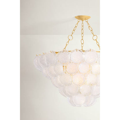 Hudson Valley Lighting Cedar Hill 17 Light 47" Wide Waterfall Chandelier with Piastre Glass Shades