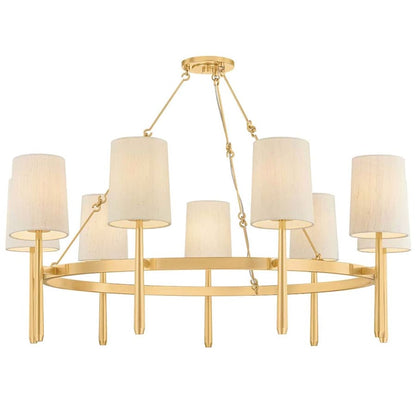 Hudson Valley Lighting Bridgeton 9 Light 46" Wide Chandelier with Raw Silk Shades
