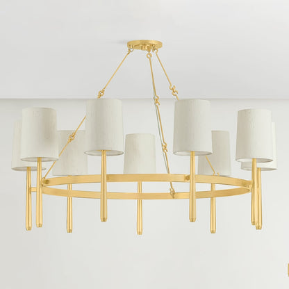 Hudson Valley Lighting Bridgeton 9 Light 46" Wide Chandelier with Raw Silk Shades