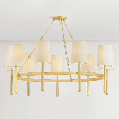 Hudson Valley Lighting Bridgeton 9 Light 46" Wide Chandelier with Raw Silk Shades