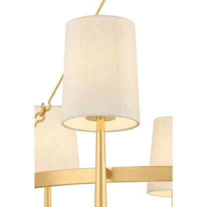 Hudson Valley Lighting Bridgeton 9 Light 46" Wide Chandelier with Raw Silk Shades