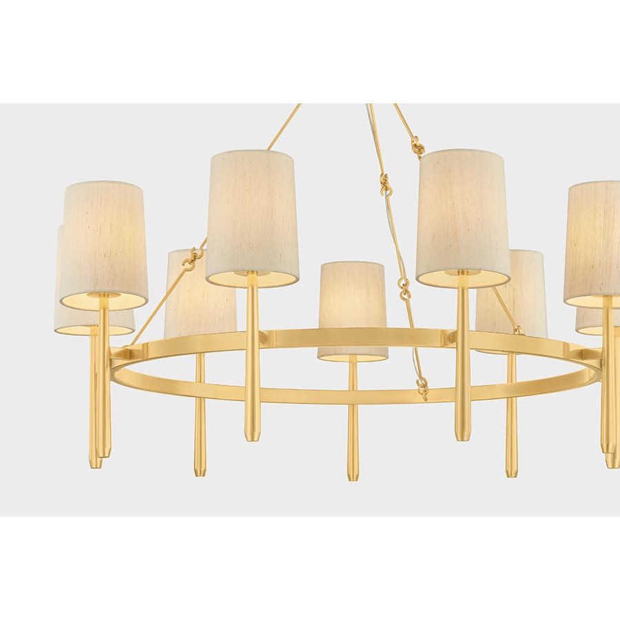 Hudson Valley Lighting Bridgeton 9 Light 46" Wide Chandelier with Raw Silk Shades