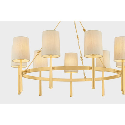 Hudson Valley Lighting Bridgeton 9 Light 46" Wide Chandelier with Raw Silk Shades