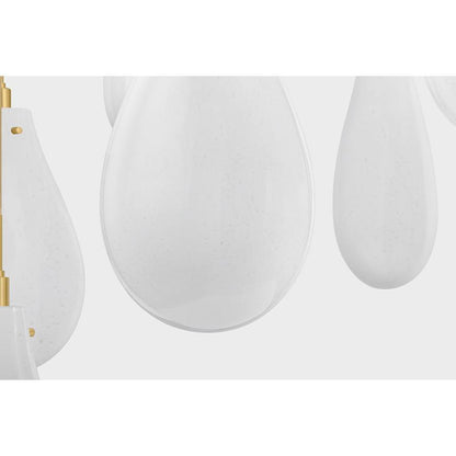 Hudson Valley Lighting Ironwood 9 Light 30" Wide Multi Light Pendant with Seedy Opal Glass Shades