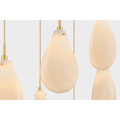 Hudson Valley Lighting Ironwood 9 Light 30" Wide Multi Light Pendant with Seedy Opal Glass Shades