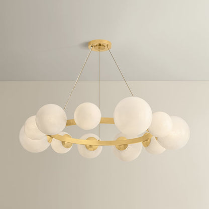 Hudson Valley Lighting Pacama 11 Light 40" Wide Ring Chandelier with Seedy Cloud Glass Shades