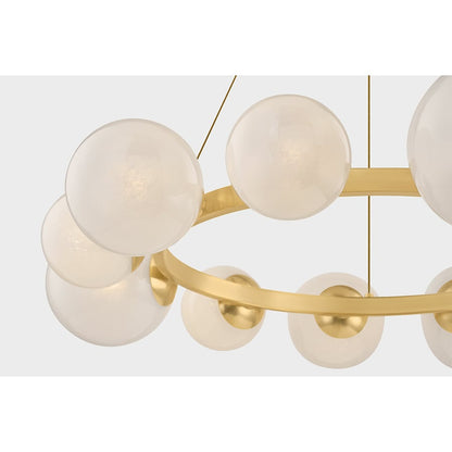 Hudson Valley Lighting Pacama 11 Light 40" Wide Ring Chandelier with Seedy Cloud Glass Shades