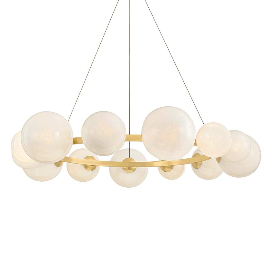 Hudson Valley Lighting Pacama 13 Light 55" Wide Ring Chandelier with Seedy Cloud Glass Shades