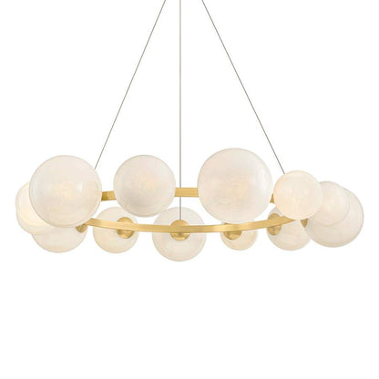 Hudson Valley Lighting Pacama 13 Light 55" Wide Ring Chandelier with Seedy Cloud Glass Shades