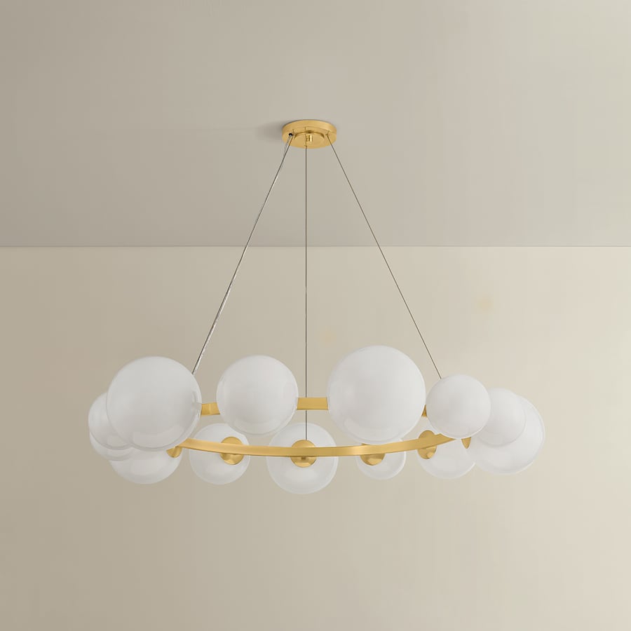 Hudson Valley Lighting Pacama 13 Light 55" Wide Ring Chandelier with Seedy Cloud Glass Shades
