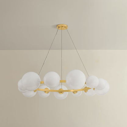 Hudson Valley Lighting Pacama 13 Light 55" Wide Ring Chandelier with Seedy Cloud Glass Shades