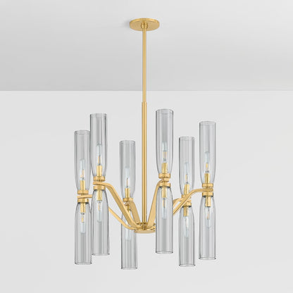 Hudson Valley Lighting Harpswell 12 Light 25" Wide Chandelier with Smoked Glass Shades