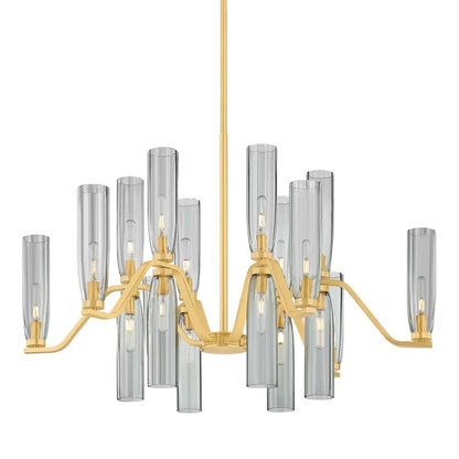 Hudson Valley Lighting Harpswell 18 Light 43" Wide Chandelier with Smoked Glass Shades