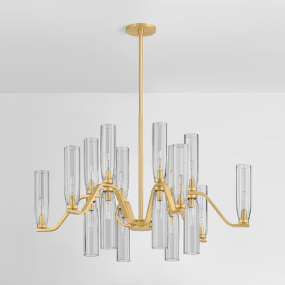 Hudson Valley Lighting Harpswell 18 Light 43" Wide Chandelier with Smoked Glass Shades