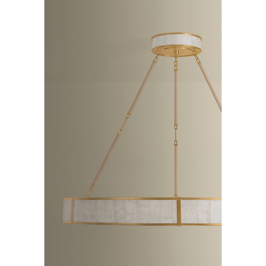 Hudson Valley Lighting Halcott 42" Wide LED Drum Chandelier with Capiz Shell Shade