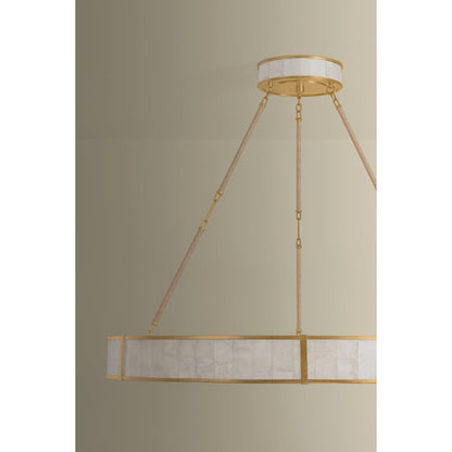 Hudson Valley Lighting Halcott 42" Wide LED Drum Chandelier with Capiz Shell Shade