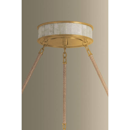Hudson Valley Lighting Halcott 42" Wide LED Drum Chandelier with Capiz Shell Shade