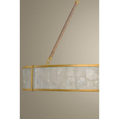 Hudson Valley Lighting Halcott 42" Wide LED Drum Chandelier with Capiz Shell Shade