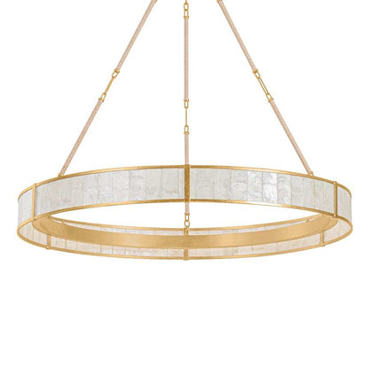Hudson Valley Lighting Halcott 42" Wide LED Drum Chandelier with Capiz Shell Shade