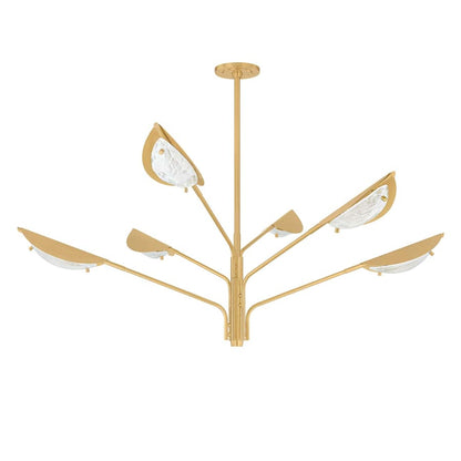 Hudson Valley Lighting Levin 6 Light 54" Wide Chandelier with Remolino Blanco Glass Shades